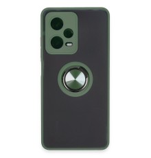 Xiaomi Redmi Note 12 5G Kılıf Montreal Yüzüklü Silikon Kapak - Yeşil