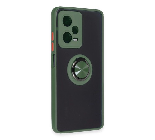 Xiaomi Redmi Note 12 5G Kılıf Montreal Yüzüklü Silikon Kapak - Yeşil