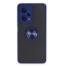 Xiaomi Redmi Note 12 5G Kılıf Montreal Yüzüklü Silikon Kapak - Lacivert