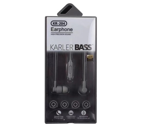 Karler Bass KR-204 Kablolu Kulaklık - Siyah Karler Bass KR-204 Kablolu Kulaklık - Siyah