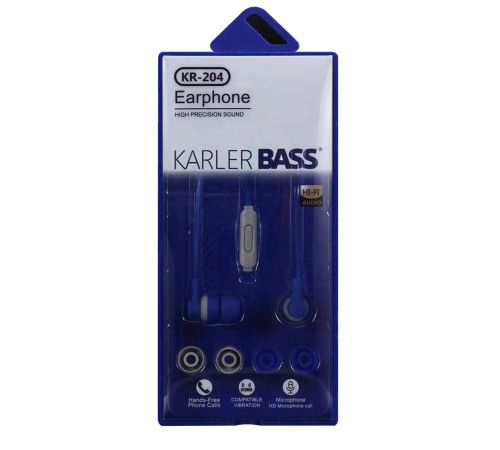 Karler Bass KR-204 Kablolu Kulaklık - Lacivert Karler Bass KR-204 Kablolu Kulaklık - Lacivert