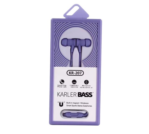 Karler Bass KR-207 Mıknatıslı Kablolu Kulaklık - Mor Karler Bass KR-207 Mıknatıslı Kablolu Kulaklık - Mor