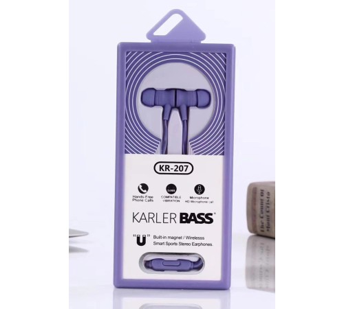 Karler Bass KR-207 Mıknatıslı Kablolu Kulaklık - Mor Karler Bass KR-207 Mıknatıslı Kablolu Kulaklık - Mor