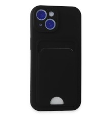 iPhone 15 Kılıf Kelvin Kartvizitli Silikon - Siyah