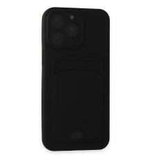 iPhone 15 Pro Kılıf Kelvin Kartvizitli Silikon - Siyah