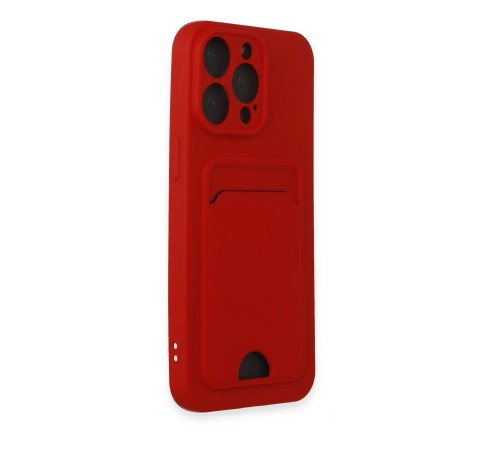 iPhone 15 Pro Kılıf Kelvin Kartvizitli Silikon - Kırmızı iPhone 15 Pro Kılıf Kelvin Kartvizitli Silikon - Kırmızı