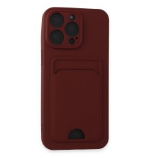 iPhone 15 Pro Kılıf Kelvin Kartvizitli Silikon - Bordo