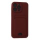 iPhone 15 Pro Kılıf Kelvin Kartvizitli Silikon - Bordo