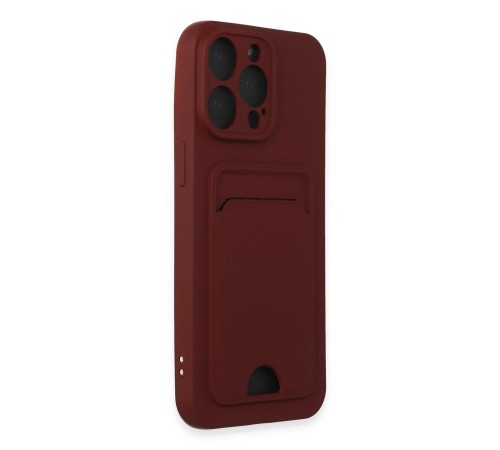 iPhone 15 Pro Kılıf Kelvin Kartvizitli Silikon - Bordo iPhone 15 Pro Kılıf Kelvin Kartvizitli Silikon - Bordo
