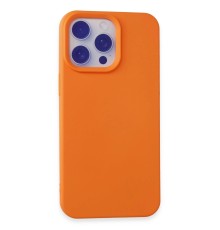 iPhone 15 Pro Max Kılıf Nano içi Kadife Silikon - Turuncu