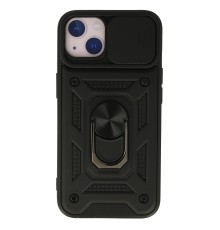 iPhone 15 Kılıf Pars Lens Yüzüklü Silikon - Siyah