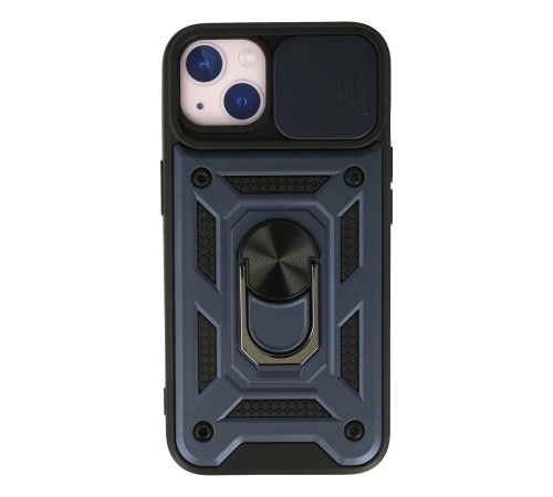 iPhone 15 Kılıf Pars Lens Yüzüklü Silikon - Lacivert
