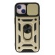 iPhone 15 Kılıf Pars Lens Yüzüklü Silikon - Gold