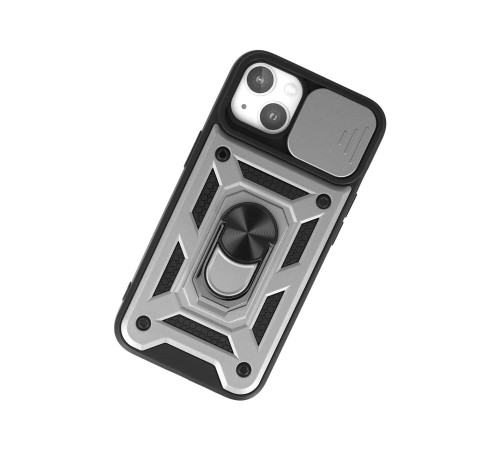 iPhone 15 Kılıf Pars Lens Yüzüklü Silikon - Gümüş iPhone 15 Kılıf Pars Lens Yüzüklü Silikon - Gümüş