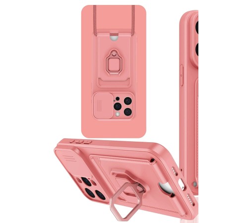 iPhone 15 Pro Kılıf Zuma Kartvizitli Yüzüklü Silikon - Pembe iPhone 15 Pro Kılıf Zuma Kartvizitli Yüzüklü Silikon - Pembe