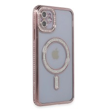 iPhone 11 Kılıf Joke Simli Magneticsafe Kılıf - Pembe
