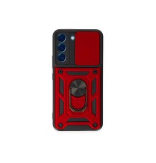 Samsung Galaxy S23 Kılıf Pars Lens Yüzüklü Silikon - Kırmızı