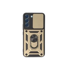 Samsung Galaxy S23 Kılıf Pars Lens Yüzüklü Silikon - Gold