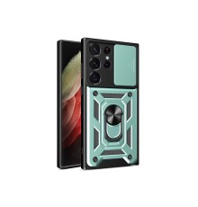 Samsung Galaxy S23 Ultra Kılıf Pars Lens Yüzüklü Silikon - Yeşil