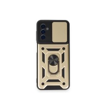 Samsung Galaxy M14 5G Kılıf Pars Lens Yüzüklü Silikon - Gold