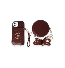 iPhone 11 Kılıf Ermes Kapak - Bordo