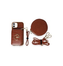 iPhone 11 Kılıf Ermes Kapak - Kahverengi