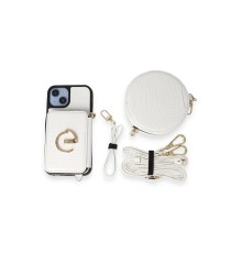 iPhone 14 Kılıf Ermes Kapak - Beyaz