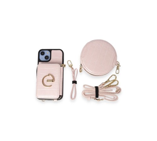 iPhone 14 Kılıf Ermes Kapak - Pembe iPhone 14 Kılıf Ermes Kapak - Pembe