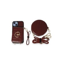iPhone 14 Kılıf Ermes Kapak - Bordo