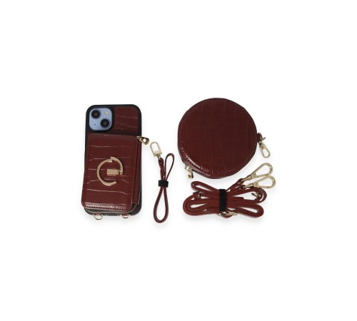 iPhone 14 Kılıf Ermes Kapak - Bordo iPhone 14 Kılıf Ermes Kapak - Bordo