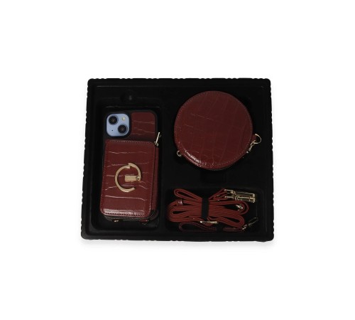 iPhone 14 Kılıf Ermes Kapak - Bordo iPhone 14 Kılıf Ermes Kapak - Bordo