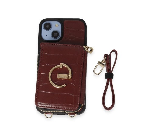 iPhone 14 Kılıf Ermes Kapak - Bordo iPhone 14 Kılıf Ermes Kapak - Bordo
