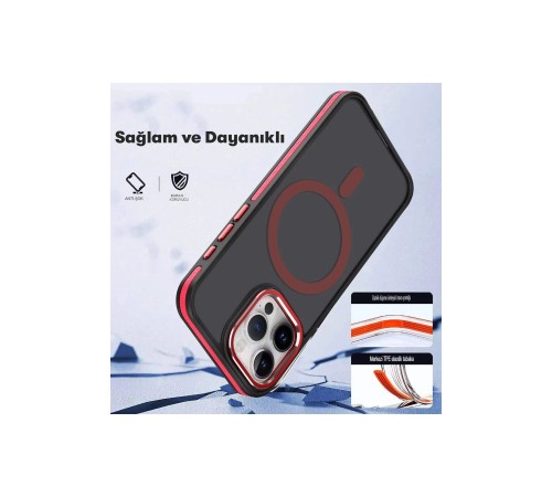 iPhone 15 Pro Winner Magsafe Kapak - Gri iPhone 15 Pro Winner Magsafe Kapak - Gri