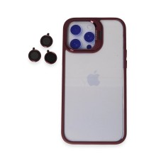 iPhone 13 Pro Max Kılıf Roblox Lens Standlı Kapak - Bordo