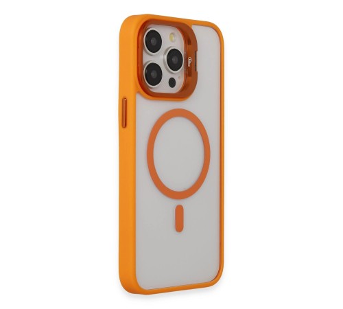 iPhone 15 Pro Kılıf Roblox Lens Magsafe Standlı Kapak - Turuncu