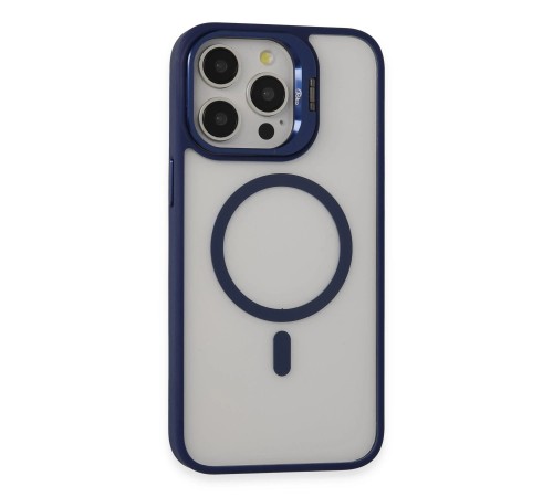 iPhone 15 Pro Max Kılıf Roblox Lens Magsafe Standlı Kapak - Lacivert