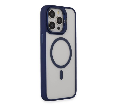 iPhone 15 Pro Max Kılıf Roblox Lens Magsafe Standlı Kapak - Lacivert