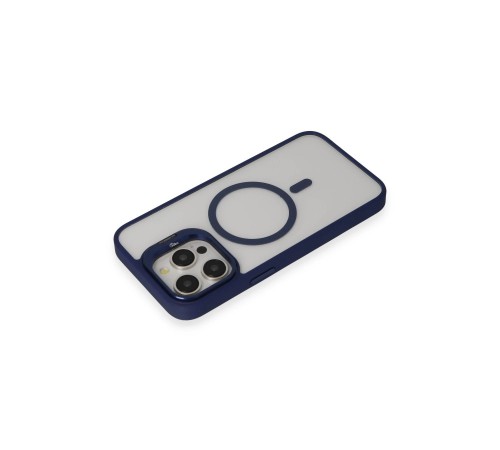 iPhone 15 Pro Max Kılıf Roblox Lens Magsafe Standlı Kapak - Lacivert