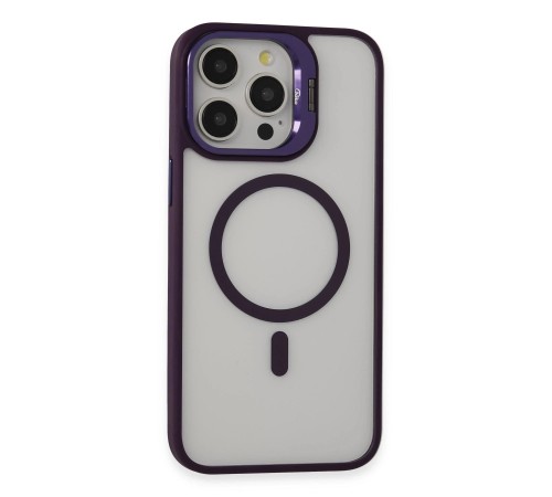 iPhone 15 Pro Max Kılıf Roblox Lens Magsafe Standlı Kapak - Derin Mor