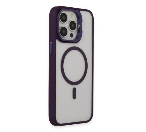 iPhone 15 Pro Max Kılıf Roblox Lens Magsafe Standlı Kapak - Derin Mor