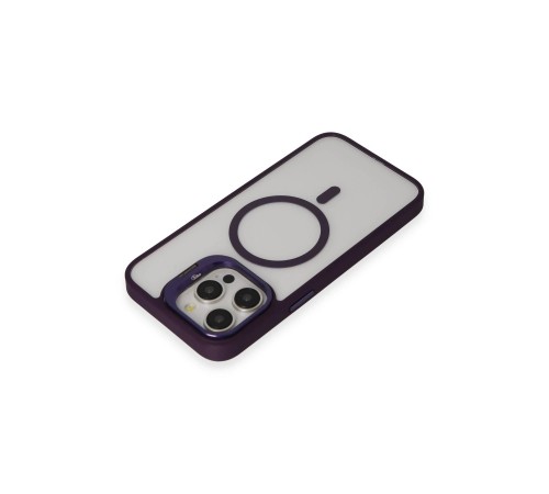 iPhone 15 Pro Max Kılıf Roblox Lens Magsafe Standlı Kapak - Derin Mor
