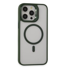 iPhone 15 Pro Max Kılıf Roblox Lens Magsafe Standlı Kapak - Koyu Yeşil