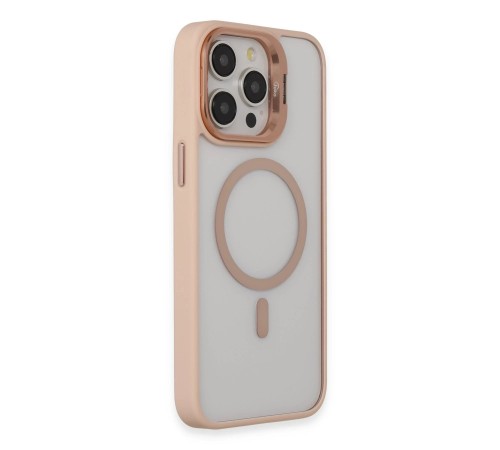 iPhone 15 Pro Max Kılıf Roblox Lens Magsafe Standlı Kapak - Pudra