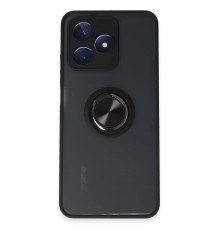 Realme C53 Kılıf Montreal Yüzüklü Silikon Kapak - Siyah