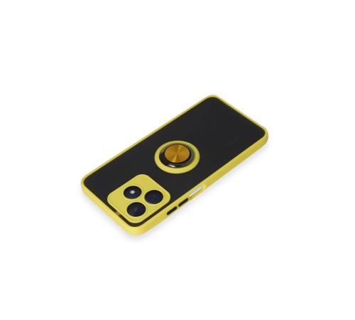 Realme C53 Kılıf Montreal Yüzüklü Silikon Kapak - Sarı Realme C53 Kılıf Montreal Yüzüklü Silikon Kapak - Sarı