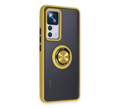 Xiaomi Mi 12T Pro Kılıf Montreal Yüzüklü Silikon Kapak - Sarı Xiaomi Mi 12T Pro Kılıf Montreal Yüzüklü Silikon Kapak - Sarı