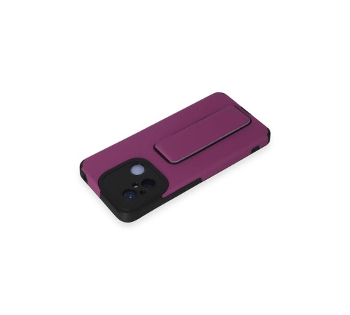 Xiaomi Redmi 12C Kılıf Mega Standlı Silikon - Mor