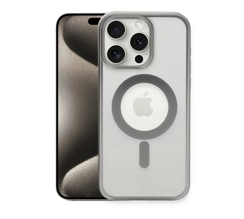 iPhone 15 Pro Kılıf Erozi Magsafe Kapak - Gümüş iPhone 15 Pro Kılıf Erozi Magsafe Kapak - Gümüş