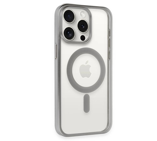 iPhone 15 Pro Kılıf Erozi Magsafe Kapak - Gümüş iPhone 15 Pro Kılıf Erozi Magsafe Kapak - Gümüş