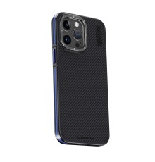 iPhone 15 Pro Kılıf Aramid 600D Kevlar Karbon Fiber Magsafe Kapak - Lacivert